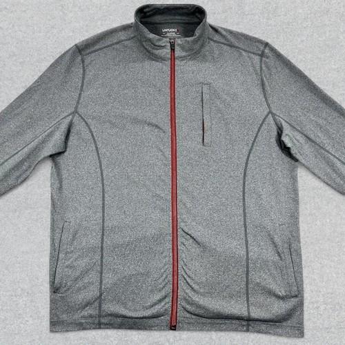 UNTUCKit Jacket Men's XL Gray Red Full Zip Athletic Performance Stretch Pockets - Picture 2 of 13
