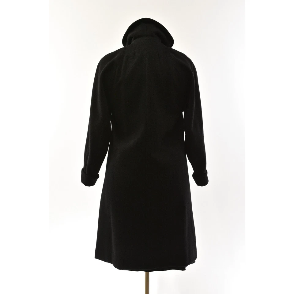 50 Vintage Gothic Coats For Women Size S Shawl Collar Jet Black Unique Wool - Image 4 of 4