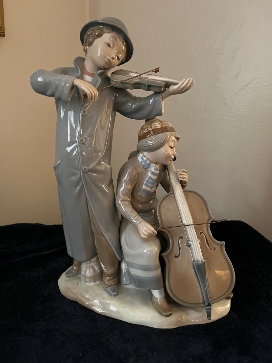 Zaphir Lladro Street Musicians With bows Violin Cello Figurine | eBay