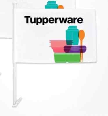 Tupperware  SET OF (2)  Logo Car Flag Flags Brand New Consultant Award