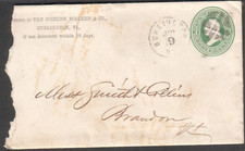 c 1880 cover Van Sicklen Walker & Co Burlington VT to Smith & Collins Brandon VT