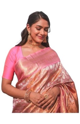 Wedding Partywear Ethnic Kanjivaram Premium Soft Silk Saree-Stunning Zari Design