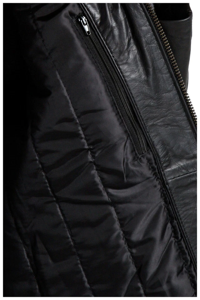 Andrew Marc New York Hombre Cuero Motociclista Corredor Chaqueta Negra Talla S Foto 4 de 4