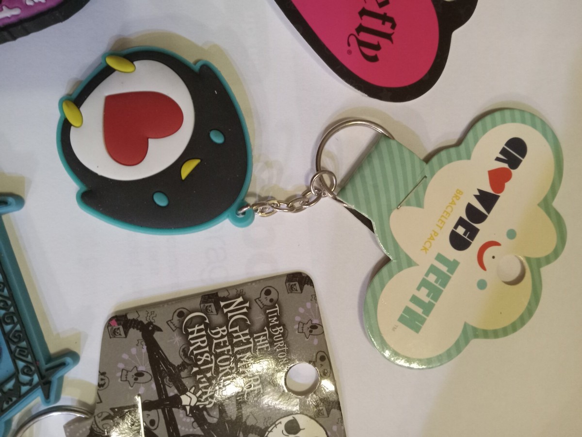 Vintage PVC Loungefly Keychain Lot Fangs Crowded Teeth Penguin Jack Skellington View 3