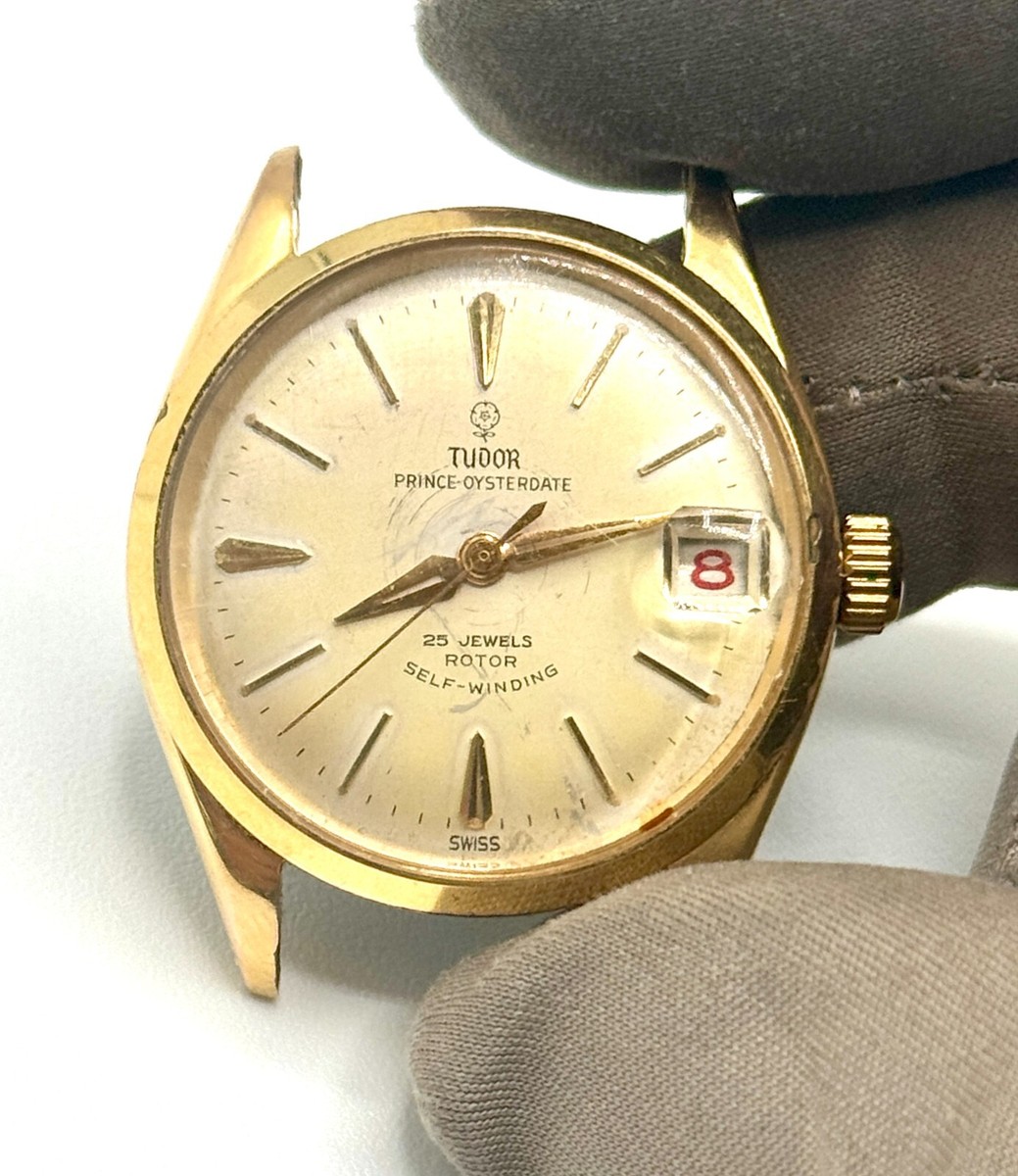 Vintage Tudor Prince Oyster Date Watch 25 Rudies Model 7970 Gold