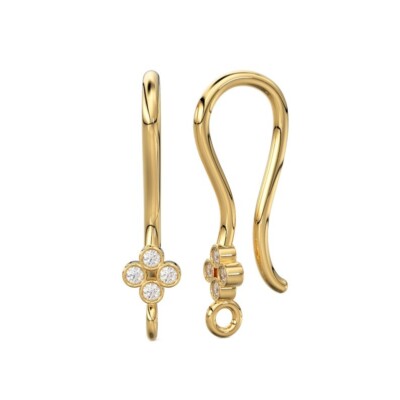14K Massiv Gold Brillant Diamant Fundstück Ohrdraht Paar 15x3,30 mm 20 STÄRKE