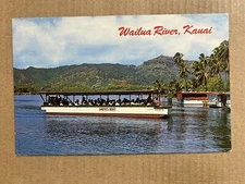 Postcard Kauai HI Hawaii Wailua River Smith's Tour Boat Fern Grotto Vintage PC