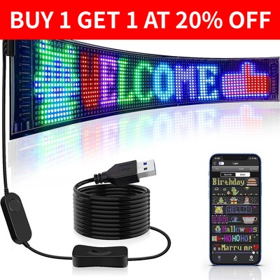 5/12V LED RGB Matrix Pixel Screen LED Light Car Sign with APP Control Decor-