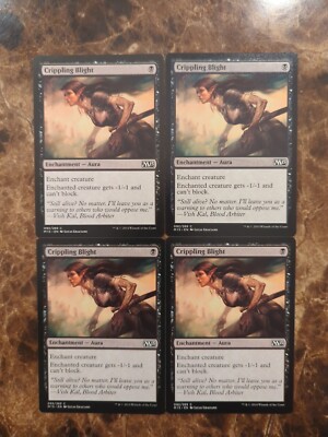 (4) Crippling Blight *PLAYSET*Magic 2015 NM MTG {Arcane Mana Cards}