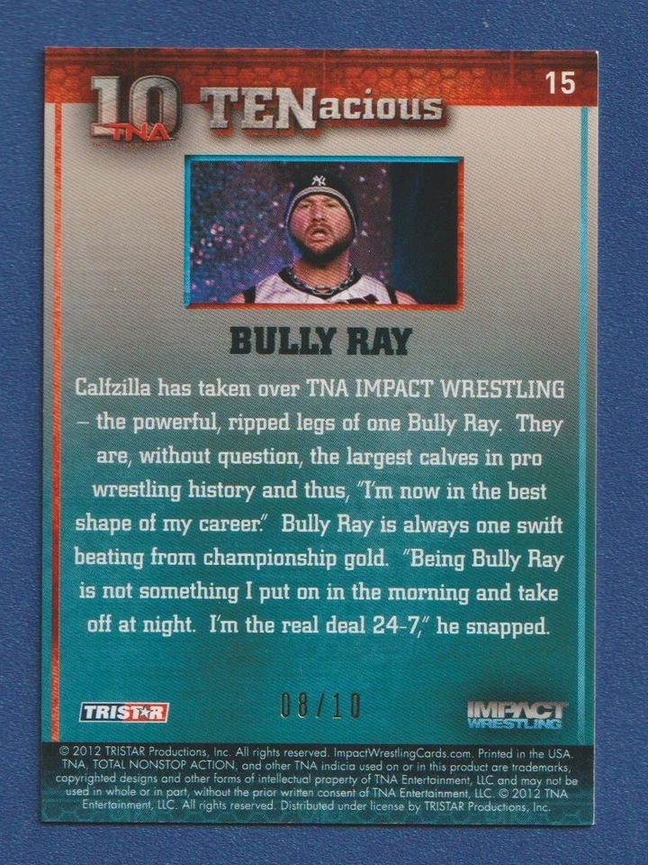 BULLY RAY 2012 Tristar TNA #/10 Impact Wrestling Tenacious Gold #15 Dudley Boyz^ - Image 2 of 2
