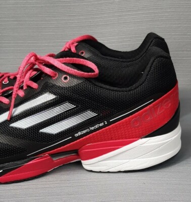 Adidas Womens Adizero Feather 2 Sprint Web Sneakers Black Pink