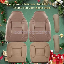 For 1992-96 Ford Bronco Driver Passenger Bottom Top PERF Leather Seat Cover Tan