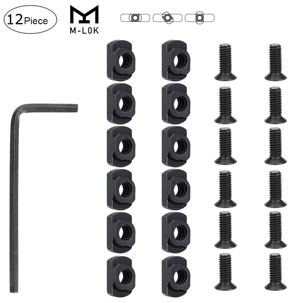Lot De 10 Vis Et écrous M-LOK Avec Sections De Rail - Pour Accessoires De Chasse Et Tir