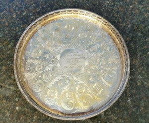 Viners Of Sheffield Alpha Plate Oval Galley Plated Serving Tray 