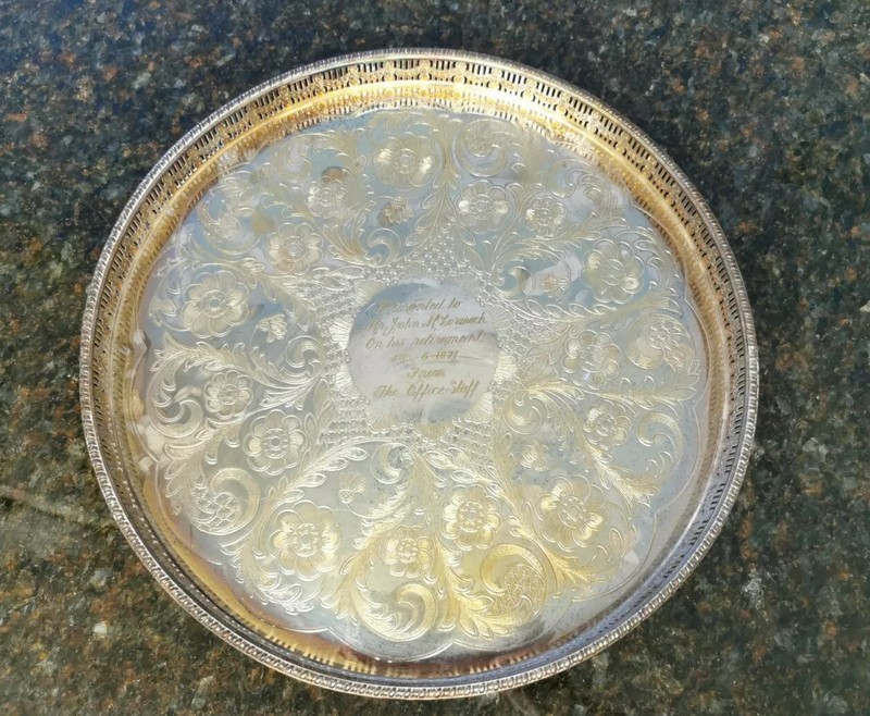 Viners Of Sheffield Alpha Plate Oval Galley Plated Serving Tray 