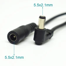 50pcs 1M/3.3FT DC Power Right Angle 5.5x2.1mm Male To Female Extension Cabble
