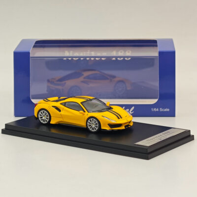 Ichilan1:64 Ferrari Novitec 488 Pista Yellow Super Racing Sports Model Diecast-