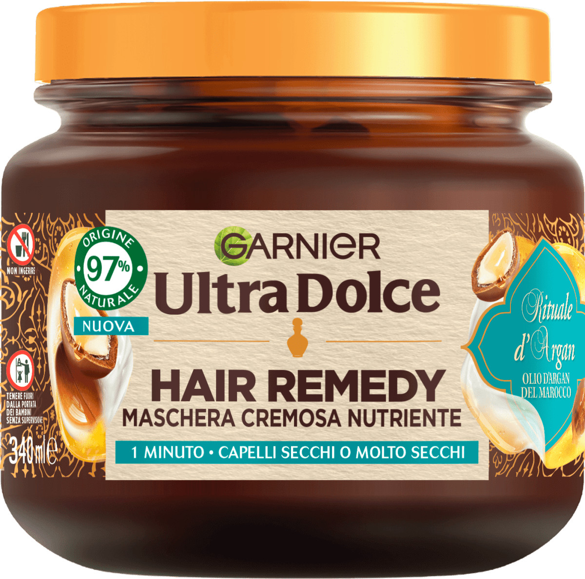 2x Garnier Ultra Dolce Maschera Argan 340ml - Offerta Capelli Secchi