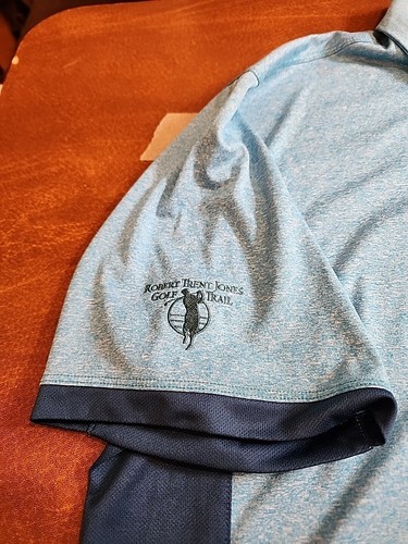 Nike Golf Tour Performance Men's LARGE S/S Blue Grand National Polo EUC. GB23 - Picture 5 of 9