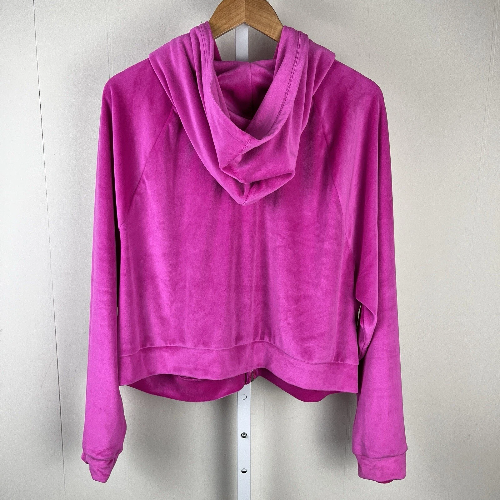victoria-secret-vs cropped full zip velour hoodie