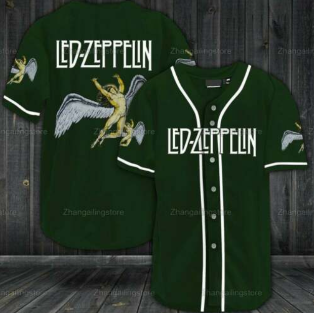 Hot Led Zeppelin Rock Band Men Women Baseball Jersey Size XS To