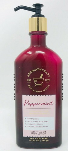 1 BATH & BODY WORKS AROMATHERAPY PEPPERMIT BODY LOTION CREAM HAND ESSENTIAL OIL