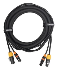 15' PowerCON True 1 and DMX Combo Pro Cable (5 Pin)