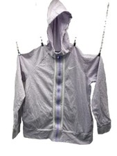 Nike Girls Full Zip 100 Cotton Light Purple Swoosh Logo Hoodie Youth Size XL