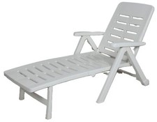 Sun Lounger Weiß Garden Balcony Beach Chair Summer Conservatory Relax Sit