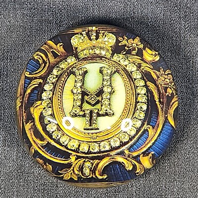 Dome Glass Paperweight Tsar Nicholas Royal Cypher Jewels Signed Durwin ...