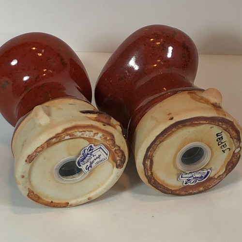 Vintage Salt Pepper Shakers Chef's Heads Cooking Pottery glazed - Zdjęcie 4 z 4