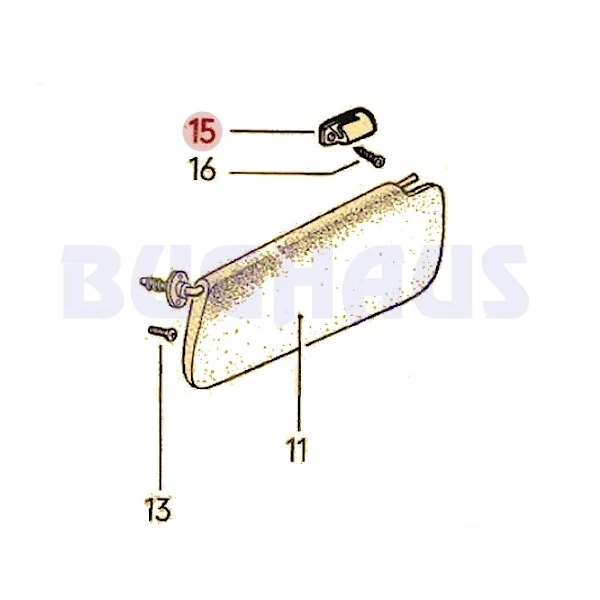 Clips parasol VW 1969-1974 tipo 4 411/412 - negro - ¡2 piezas! ¡ENVÍO GRATUITO! Foto 2 de 2