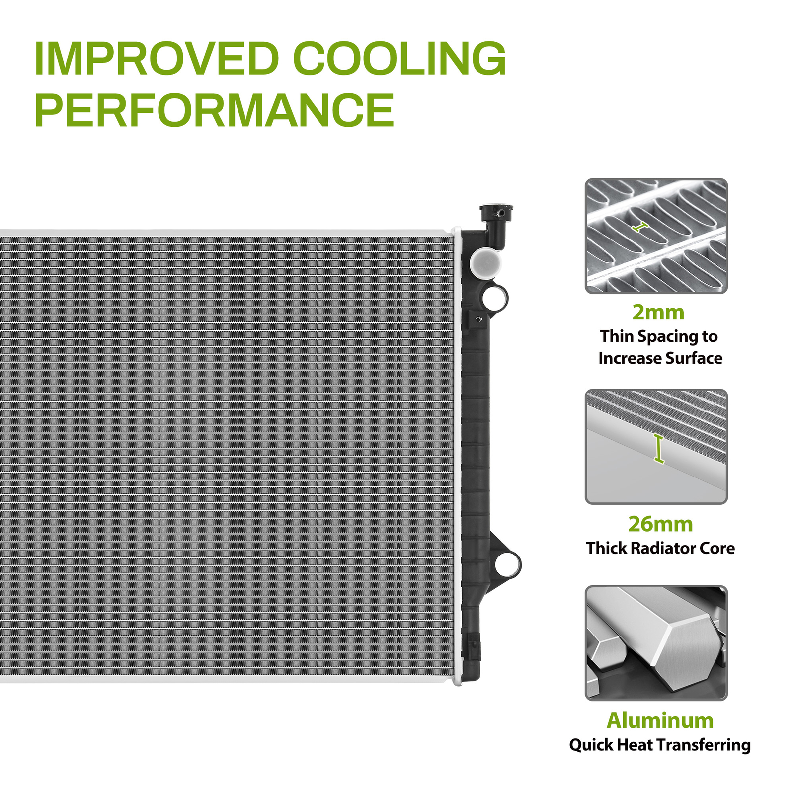 Tacuma Radiator Aluminum Radiator For 2005-2013 2014 2015 Toyota Tacoma Pickup 2.7L L4 ...