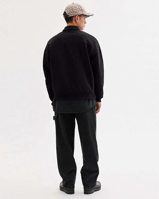 Maglione girocollo Designer COACH Essential Classic Heritage nero taglia L ($250)