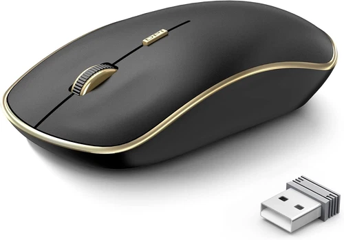 Silent Wireless Mouse, Portable USB Mouse with 5 Adjustable DPI Levels - Picture 1 of 8