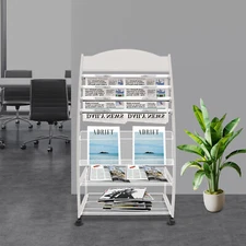 Round Head Aluminum Magazine Display Stand Magazine Rack Brochure Display Stand!