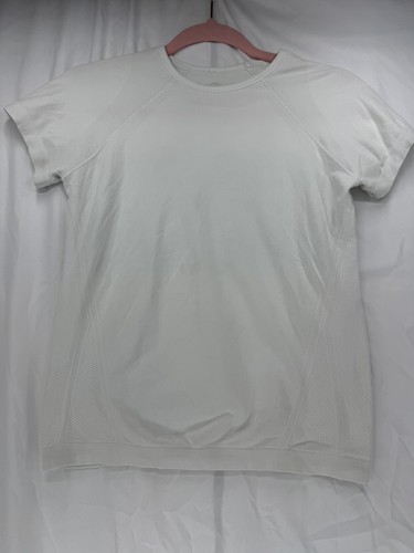 Athleta Girl Size L, 12 L White Power Up Seamless Sport Length Tee Top Nylon