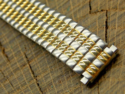 Speidel 2 tone Stainless Steel Expansion Vintage NOS Unused Watch Band 11mm-14mm