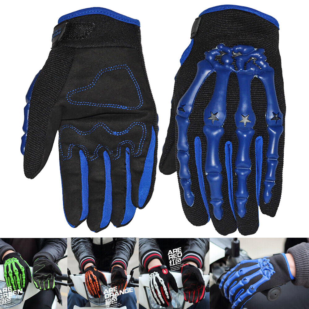 Full Finger Gloves Mens Skull Skeleton Gloves for Motorcycle Riding Cycling