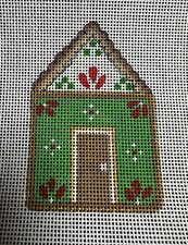 Handpainted Needlepoint house ginger bread cookie Ornament 18m