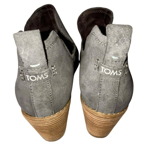 TOMS Women’s Gray Suede Kallie Wedge Slip-on Bootie 9.5 - Picture 5 of 7