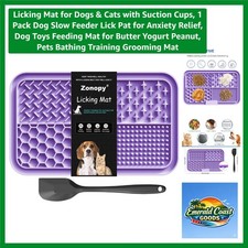 Slow Feeder Licking Mat for Dogs Cats - High-Strength Suction Cups, Easy Clean