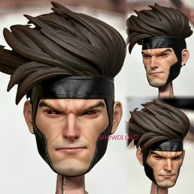 Custom Painted Gambit Head Carving For 6''Mafex ML Action Figure(No Figure) 1/12