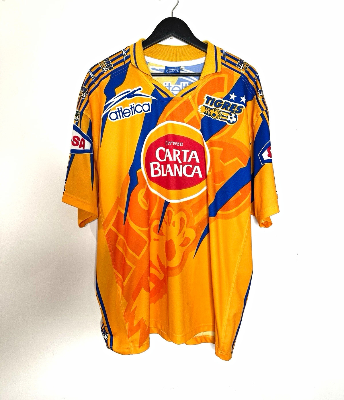 Tigres UANL 1997 1998 Home Jersey Atletica Vintage Liga MX Soccer Shirt Rare
