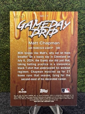 2026 Topps Celebration Gameday Drip Green #GD-17 Matt Chapman SN