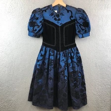 Vintage Gunne Sax Jessica McClintock 80s Prom Dress 10 Velvet Romantic Girl