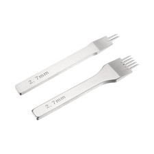 2Pcs 2.7mm 2/5 Prong Leather Hole Stitching Punch Tool for Hand Sewing, White