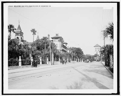 King Street,resorts,fences,Hotel Ponce de Leon,Saint Augustine,Florida,FL,c1910