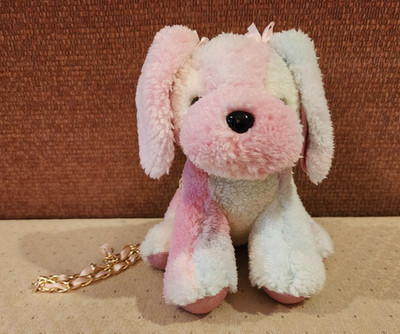 Olly & Me Pink Tie Dye Puppy Dog Purse With Shoulder Chain Type Strap NEW W/TAG