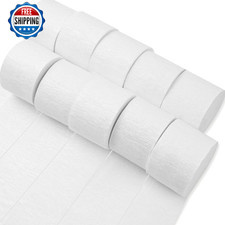 PartyWoo White Crepe Paper Streamers 10 Rolls 820 ft Pack of Pearl White Crepe P